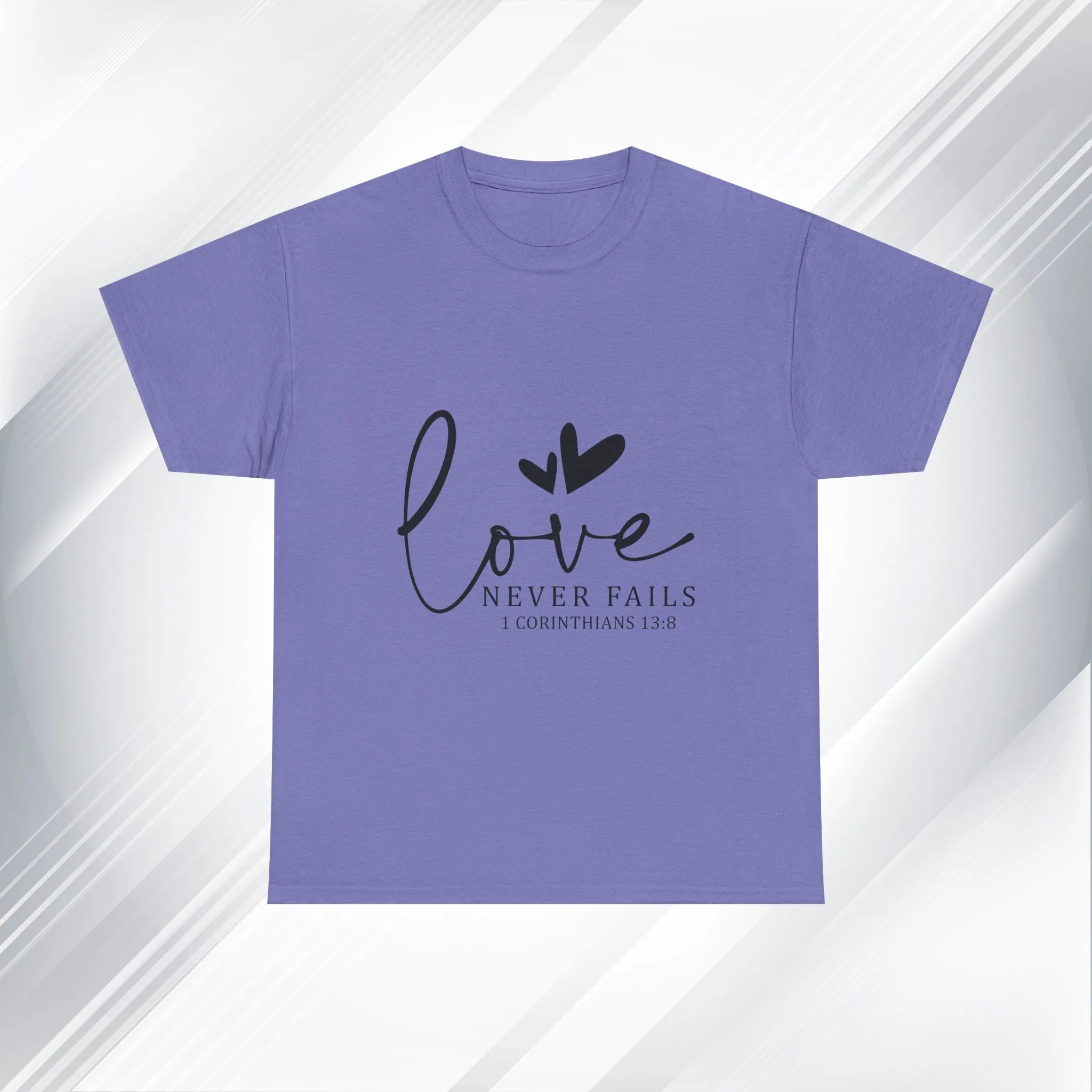Love Never Fails Unisex Heavy Cotton Tee - Inspirational Christian T-Shirt