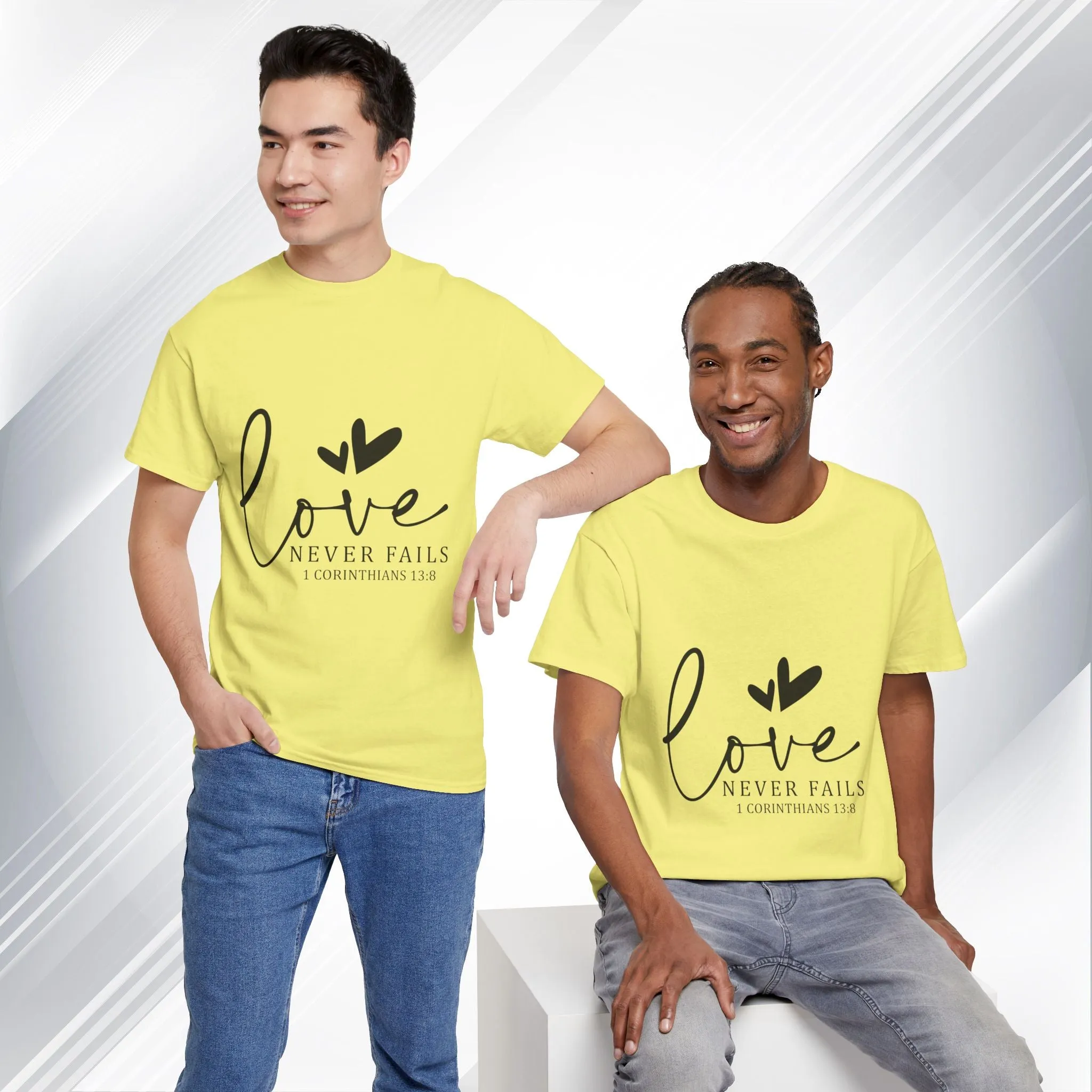 Love Never Fails Unisex Heavy Cotton Tee - Inspirational Christian T-Shirt