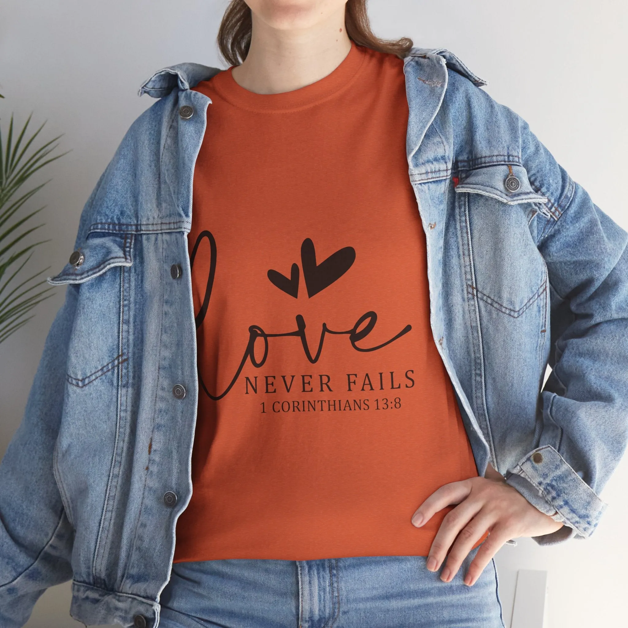 Love Never Fails Unisex Heavy Cotton Tee - Inspirational Christian T-Shirt