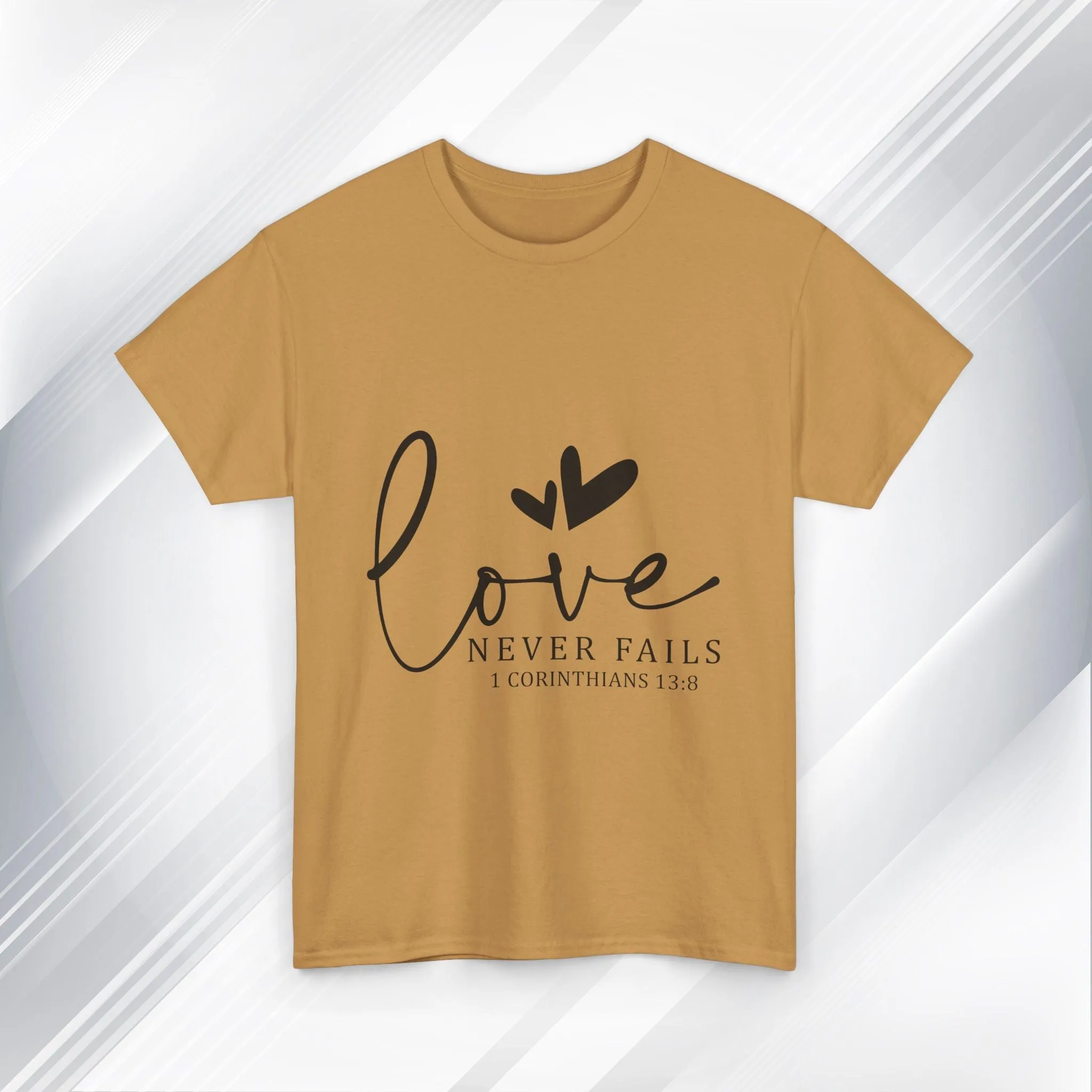 Love Never Fails Unisex Heavy Cotton Tee - Inspirational Christian T-Shirt