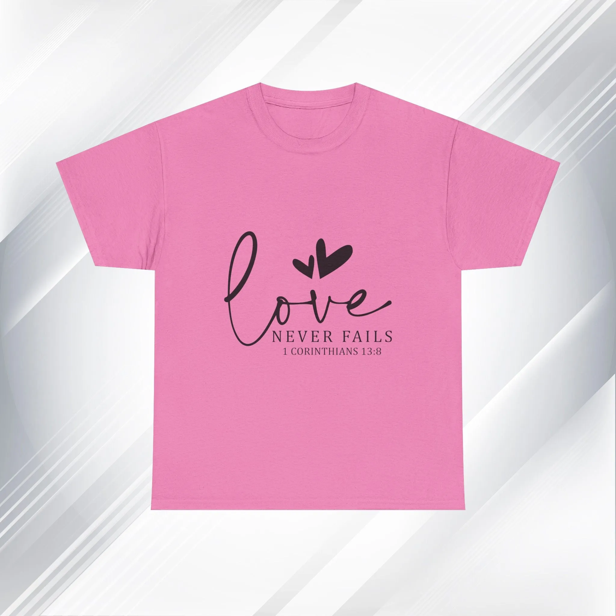 Love Never Fails Unisex Heavy Cotton Tee - Inspirational Christian T-Shirt