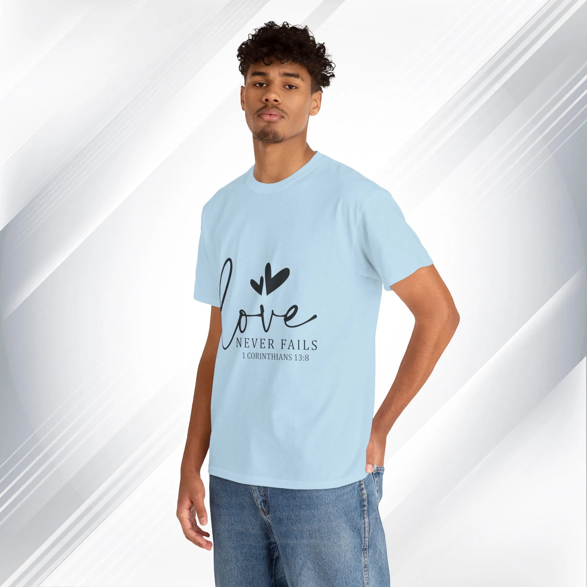 Love Never Fails Unisex Heavy Cotton Tee - Inspirational Christian T-Shirt