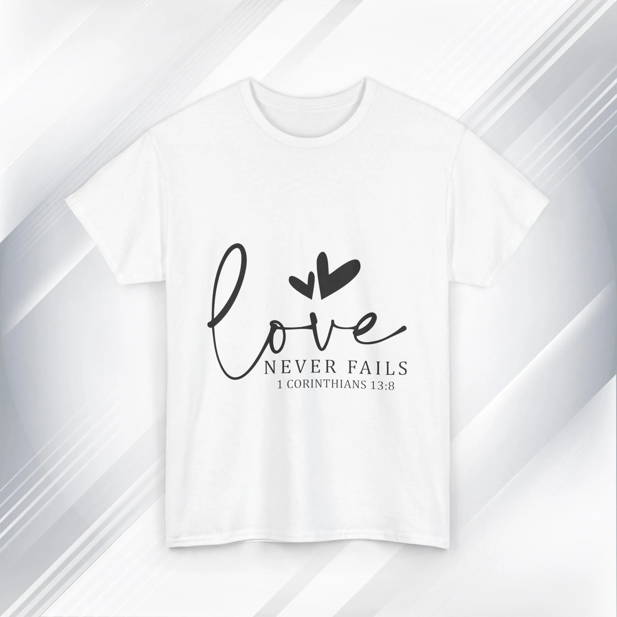 Love Never Fails Unisex Heavy Cotton Tee - Inspirational Christian T-Shirt