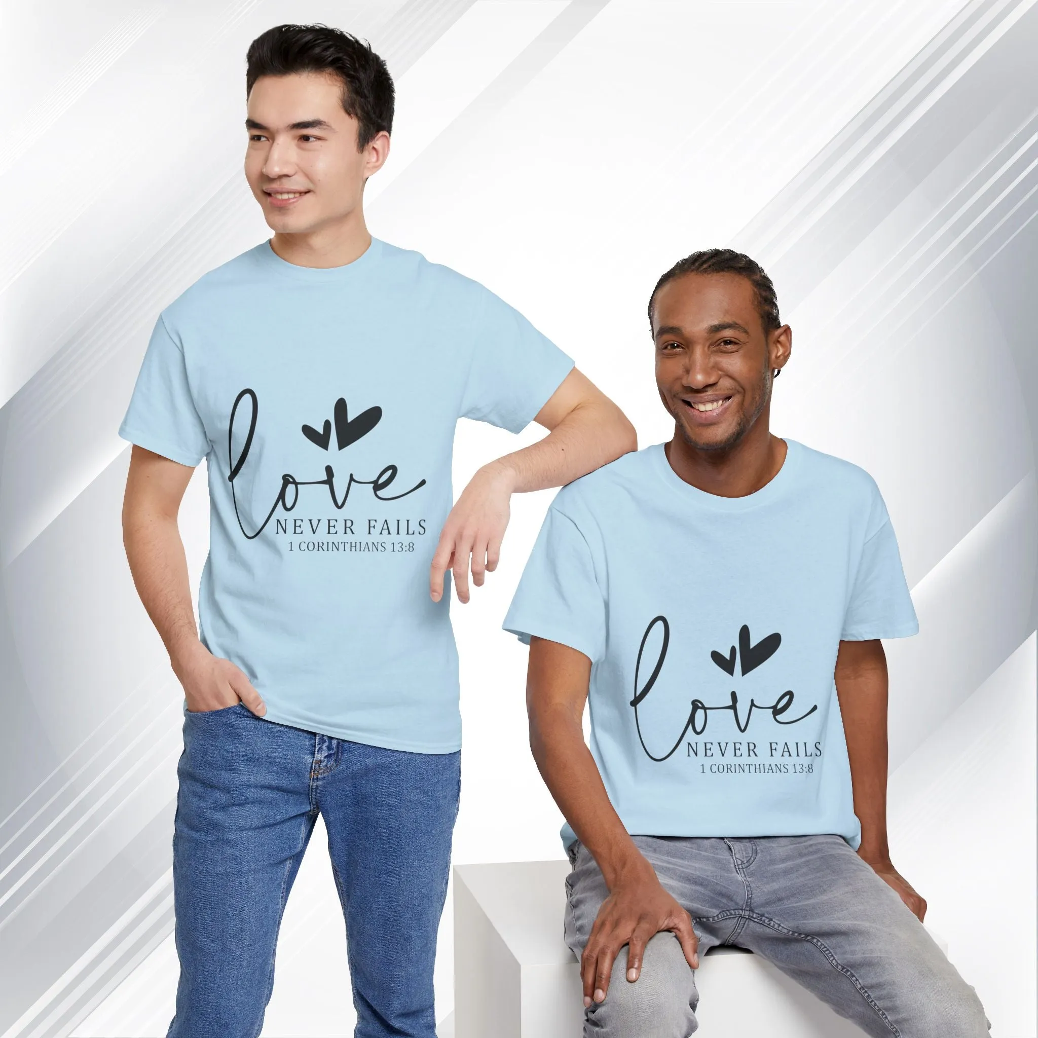 Love Never Fails Unisex Heavy Cotton Tee - Inspirational Christian T-Shirt
