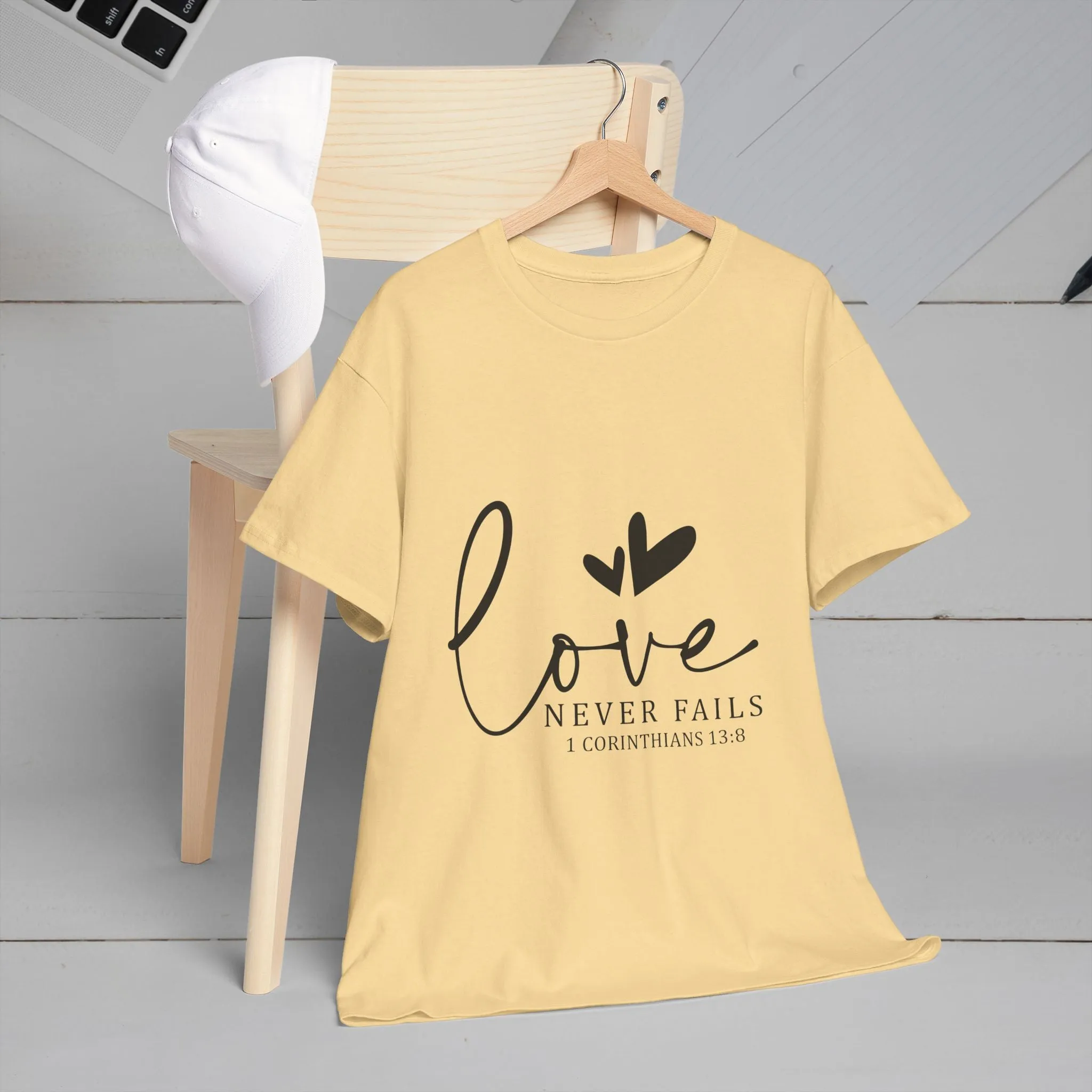 Love Never Fails Unisex Heavy Cotton Tee - Inspirational Christian T-Shirt