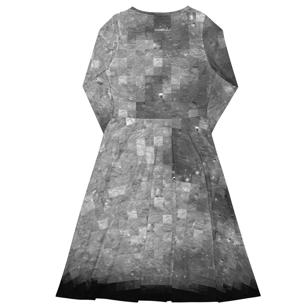 LRO Moon Mosaic Long-Sleeve Midi Dress with Pockets