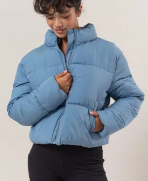 Luna Blue Grey Quilted Puffer Jacket