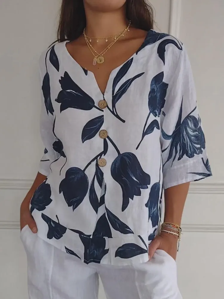 MALYN - BLOOM BUTTON TOP