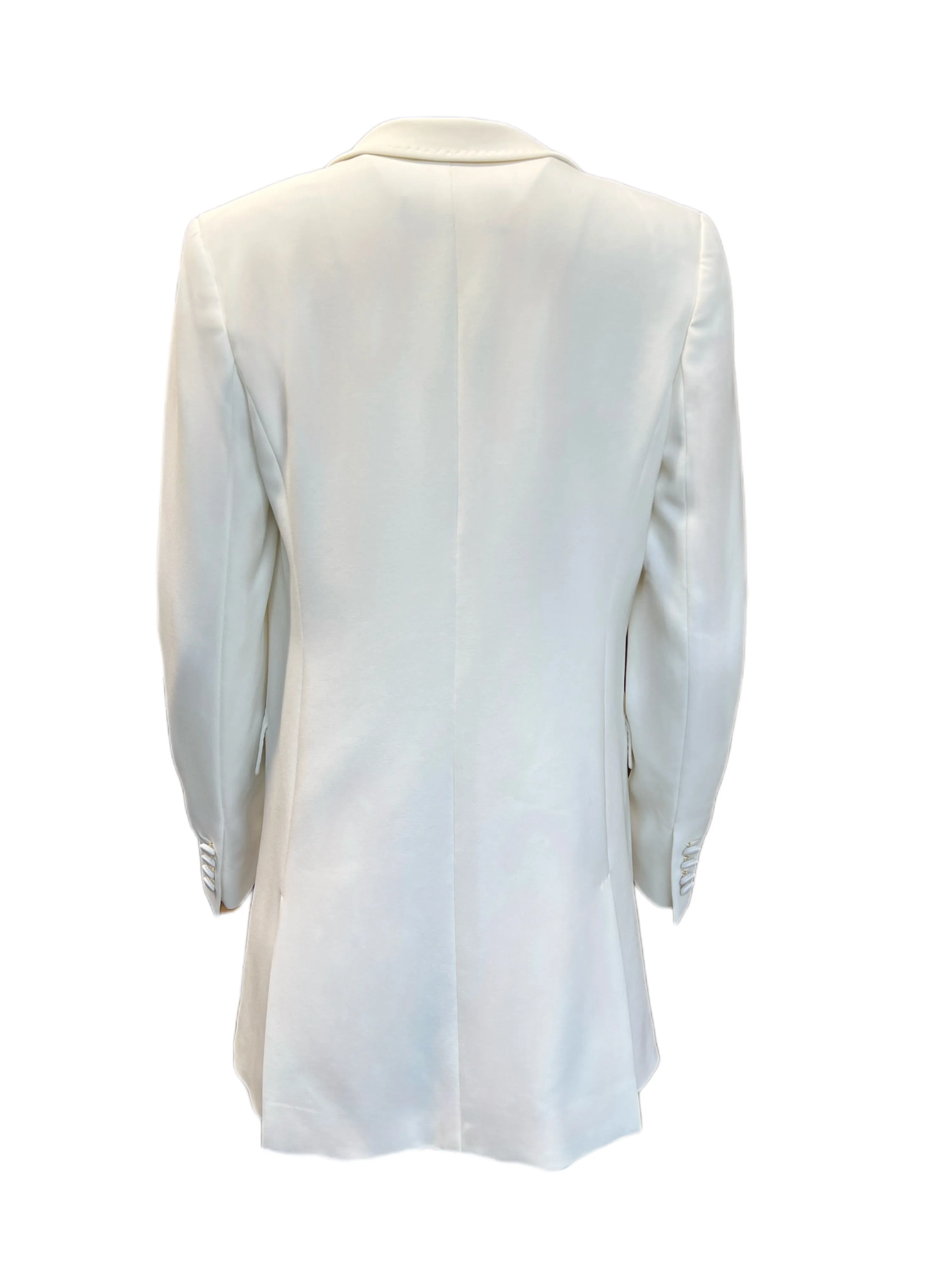 Max Mara Women's Bianco Seta Essere Notch Collar Blazer Size 8 NWT