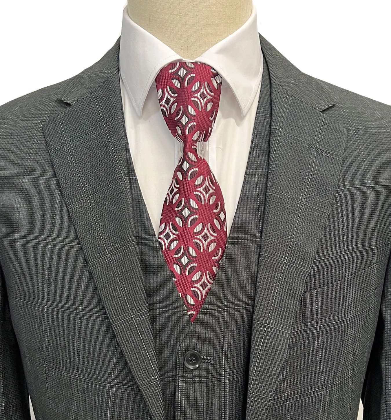 Mazari Vested Windowpane Modern Fit Suit - Paris Gray 2040
