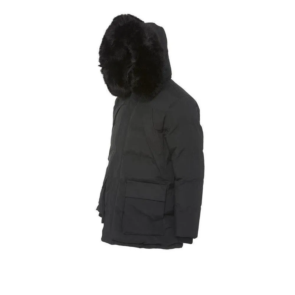 Men's Lenox Puffer Jacket W Faux Fur, Black