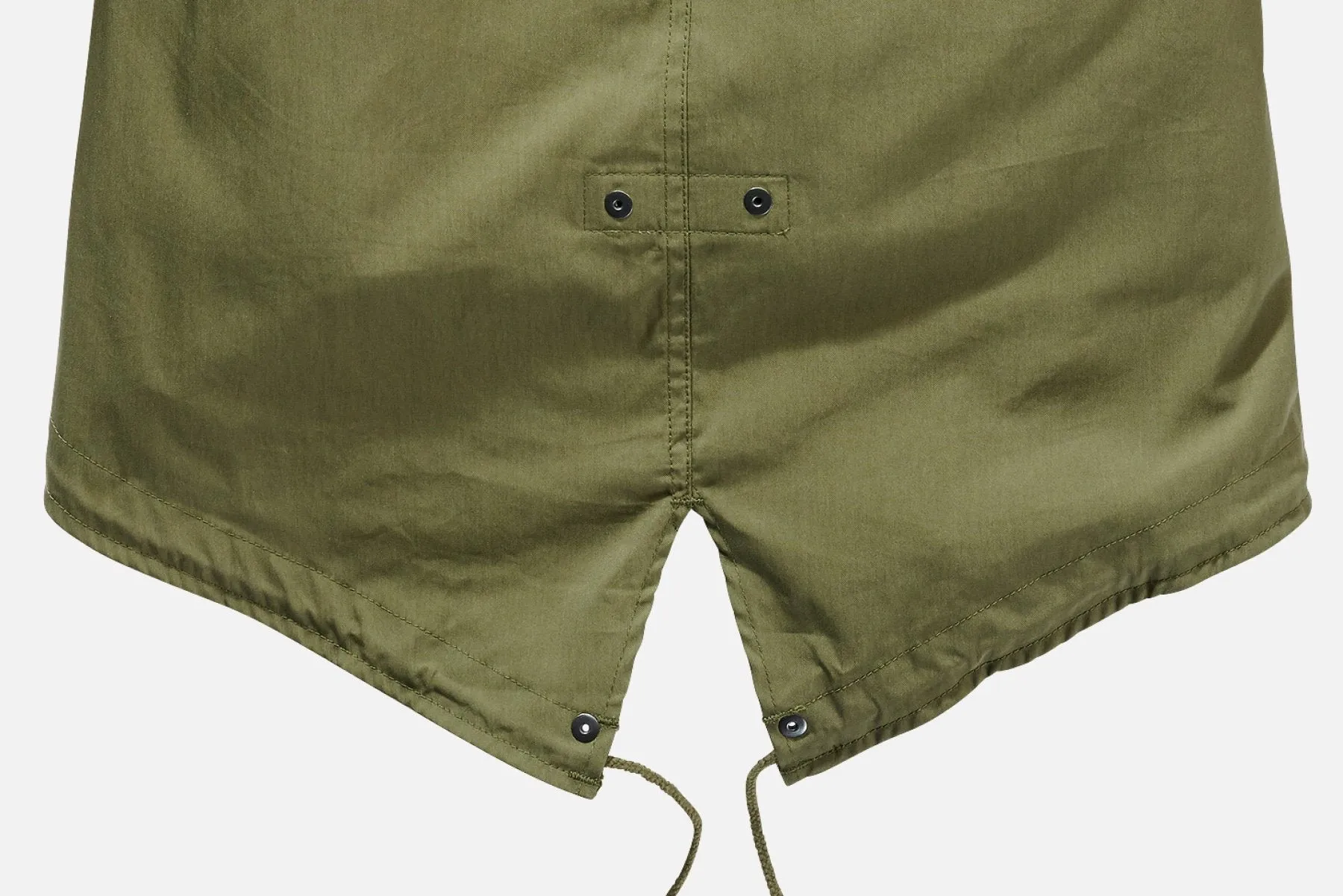 Men's Military Style Drawstring Parka  Coat - Olive