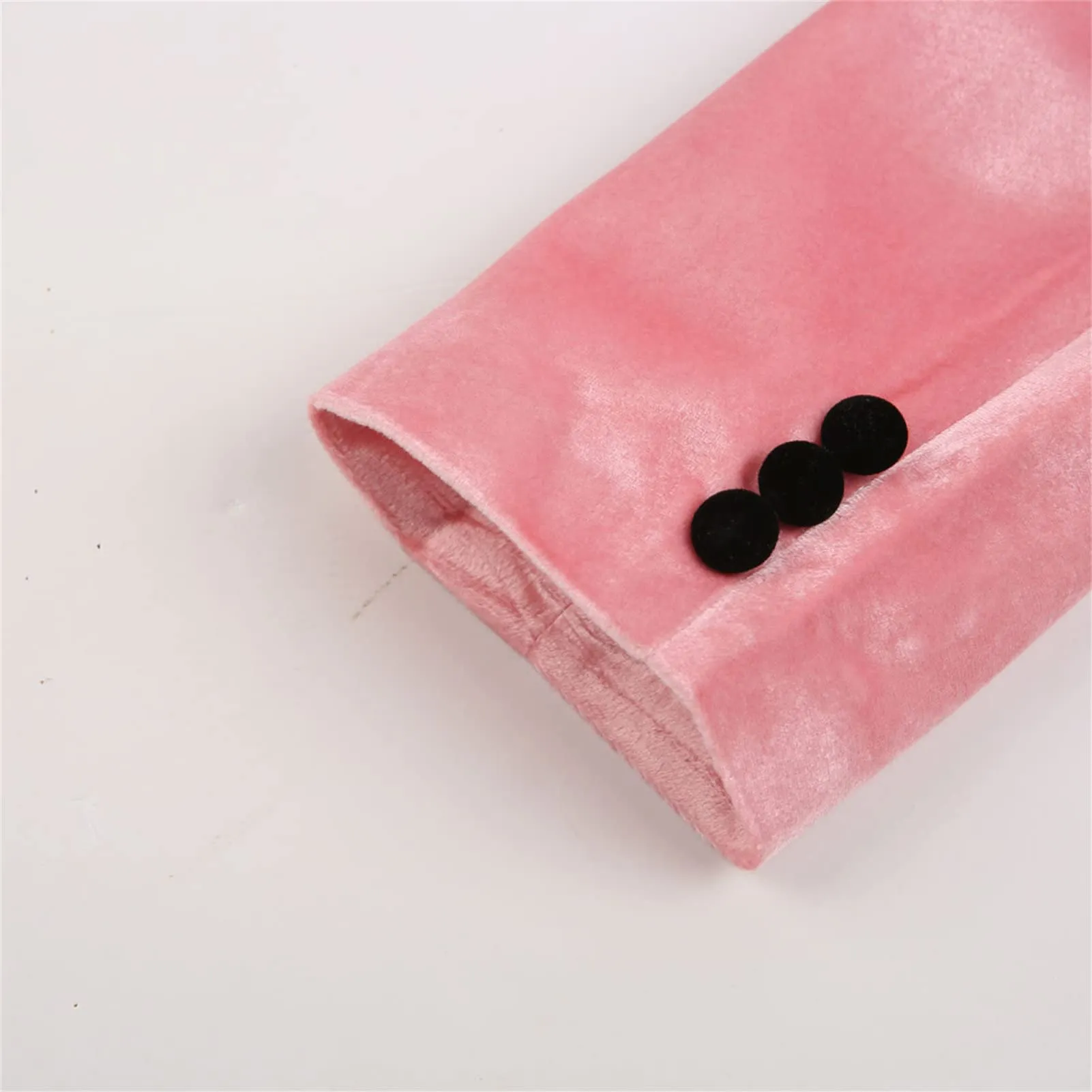 Men's Premium Velvet Blazer Jacket Slim Fit Solid Shawl Lapel Tuxedo Suit One Button Dinner Party Prom Sport Coat (Pink,X-Small)