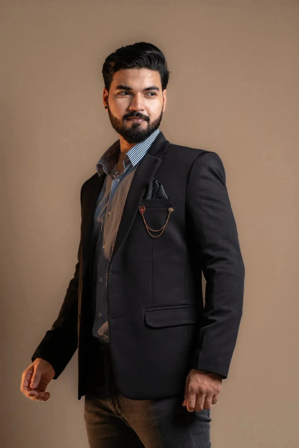 Men's Rustic Black Blazer