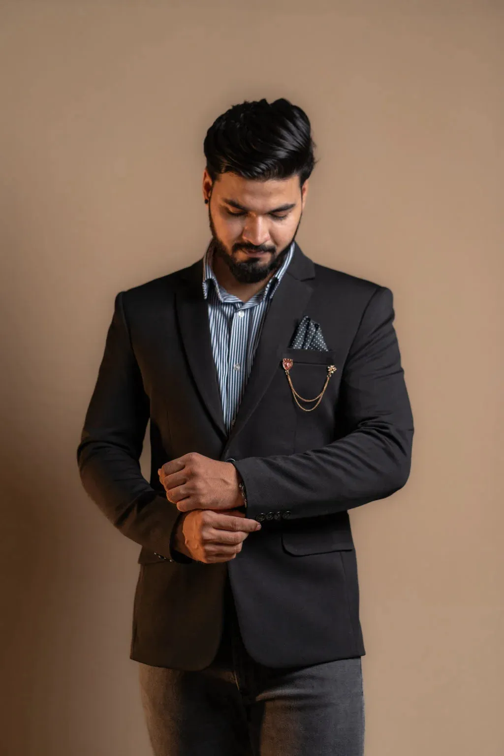 Men's Rustic Black Blazer