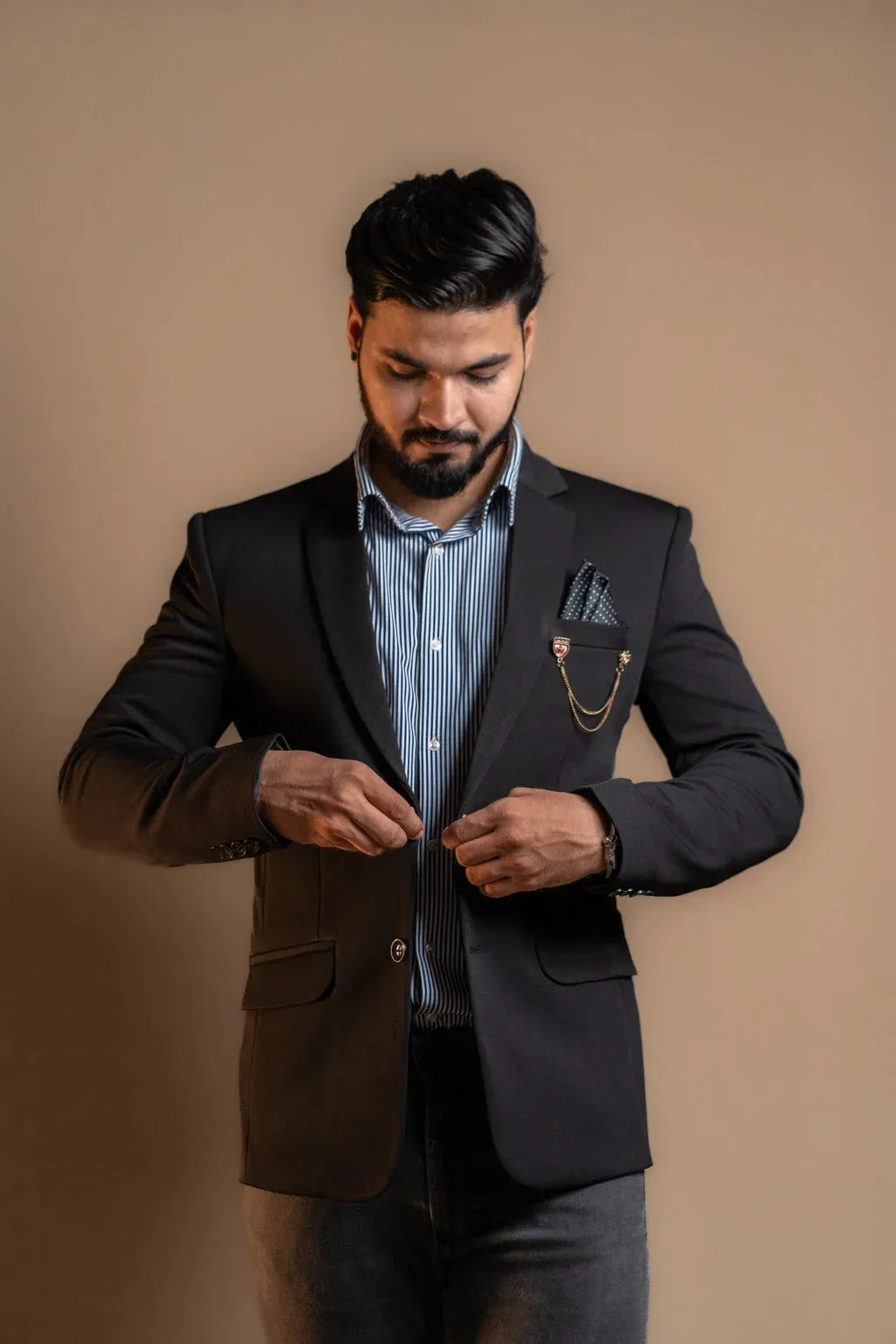 Men's Rustic Black Blazer