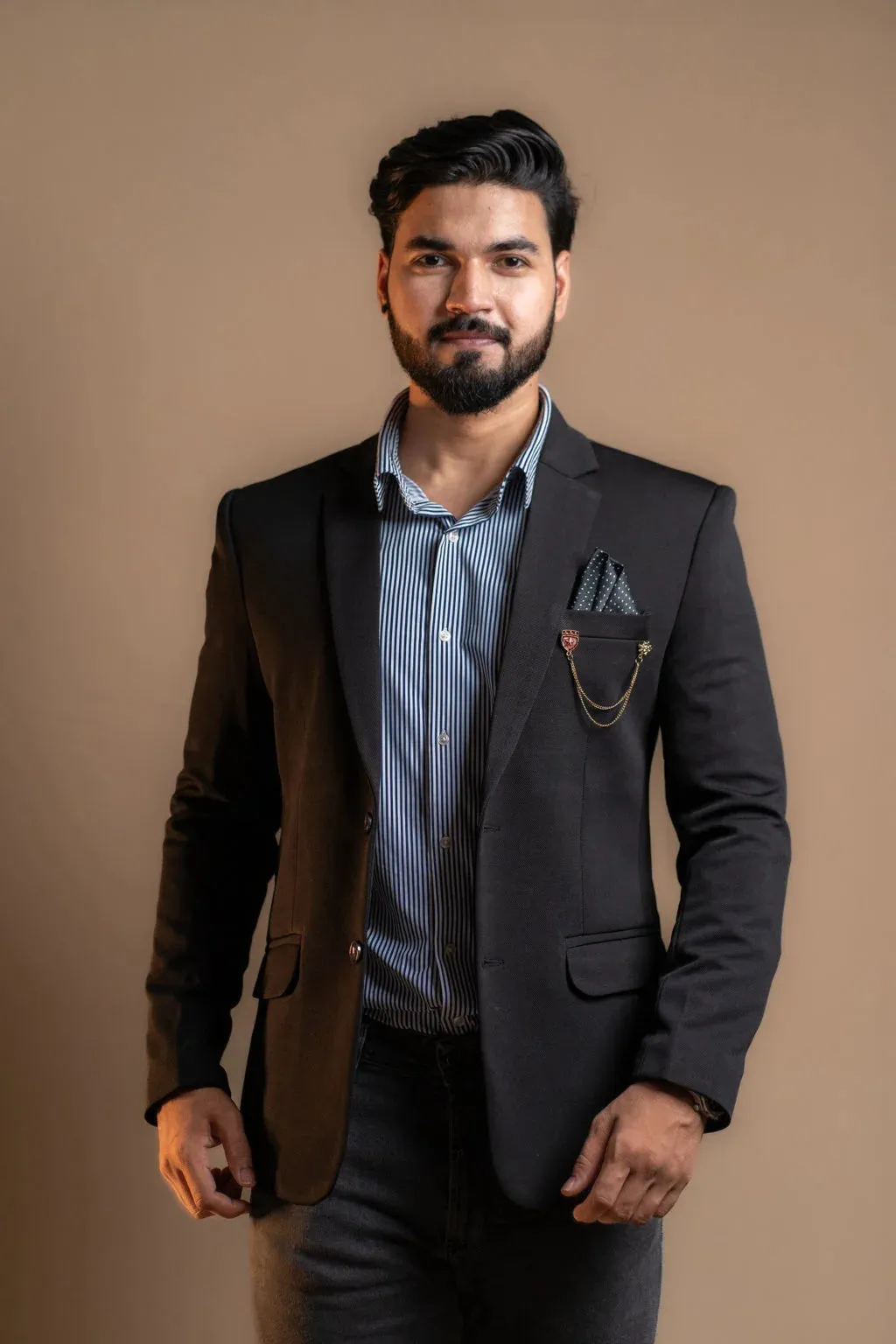 Men's Rustic Black Blazer
