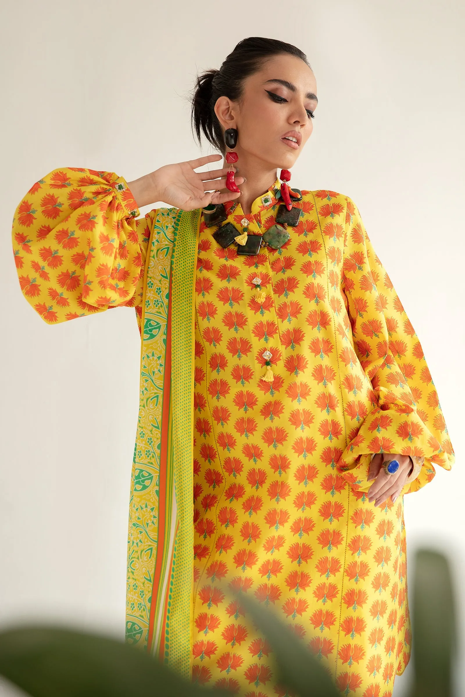 MERAL (ZRW-20941) | Zaha RTW Poplin Collection 2023 | Stitched Lawn Cambric Cotton Suits