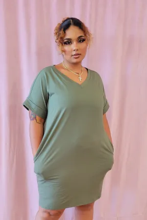 Mia T-Shirt Dress-Olive