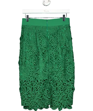 Milly New York Green Floral guipure Lace Midi Skirt UK 8