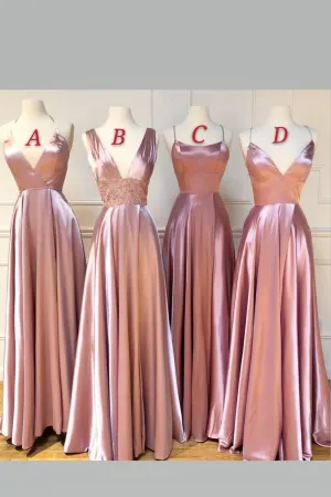 Mismatched Long Wedding Party Dresses for Bridesmaid 2020