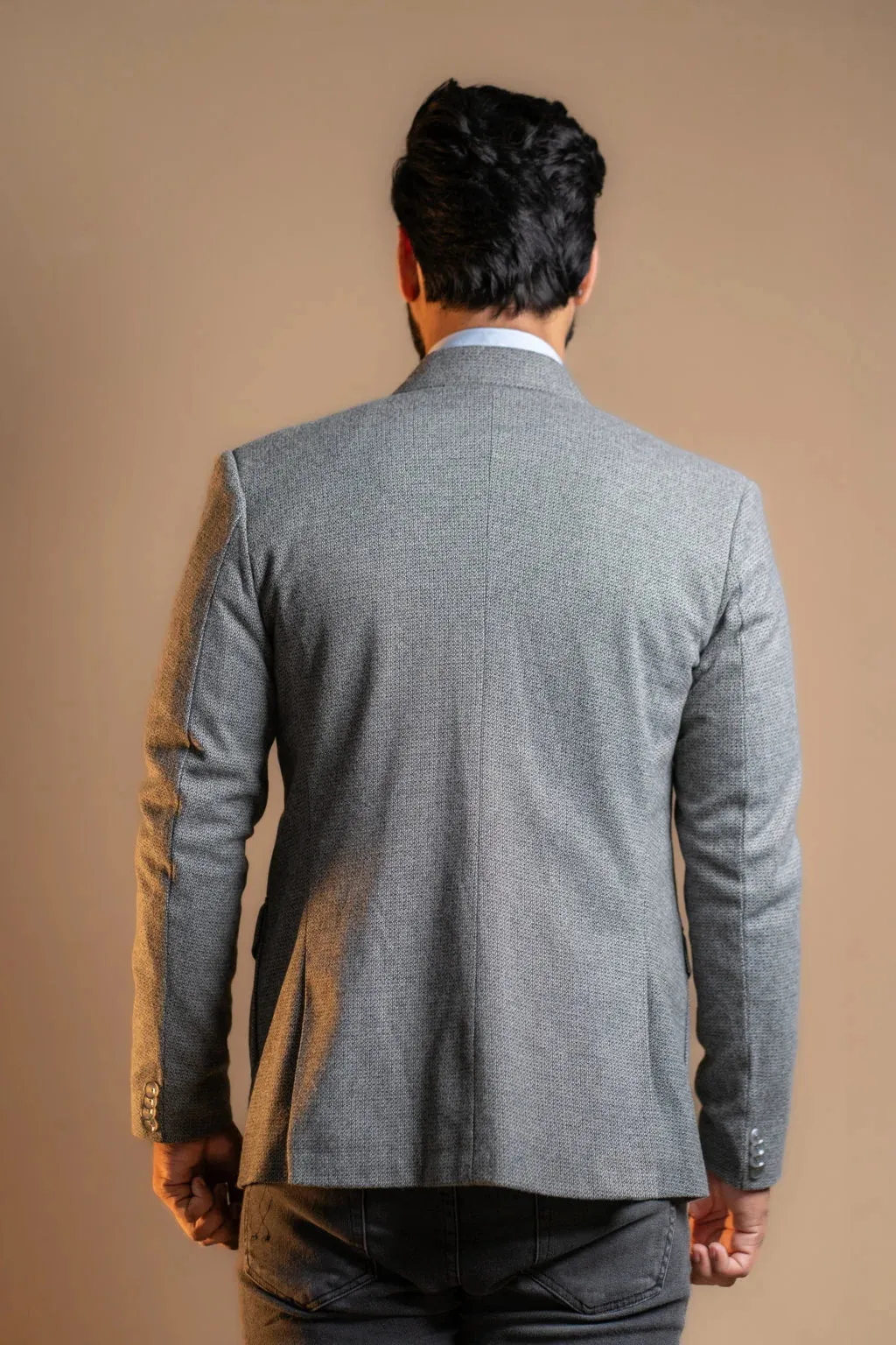 Multi-pocket Rustic Grey Blazer