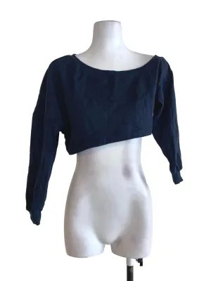 Navy Blue Asymmetrical Neck Top