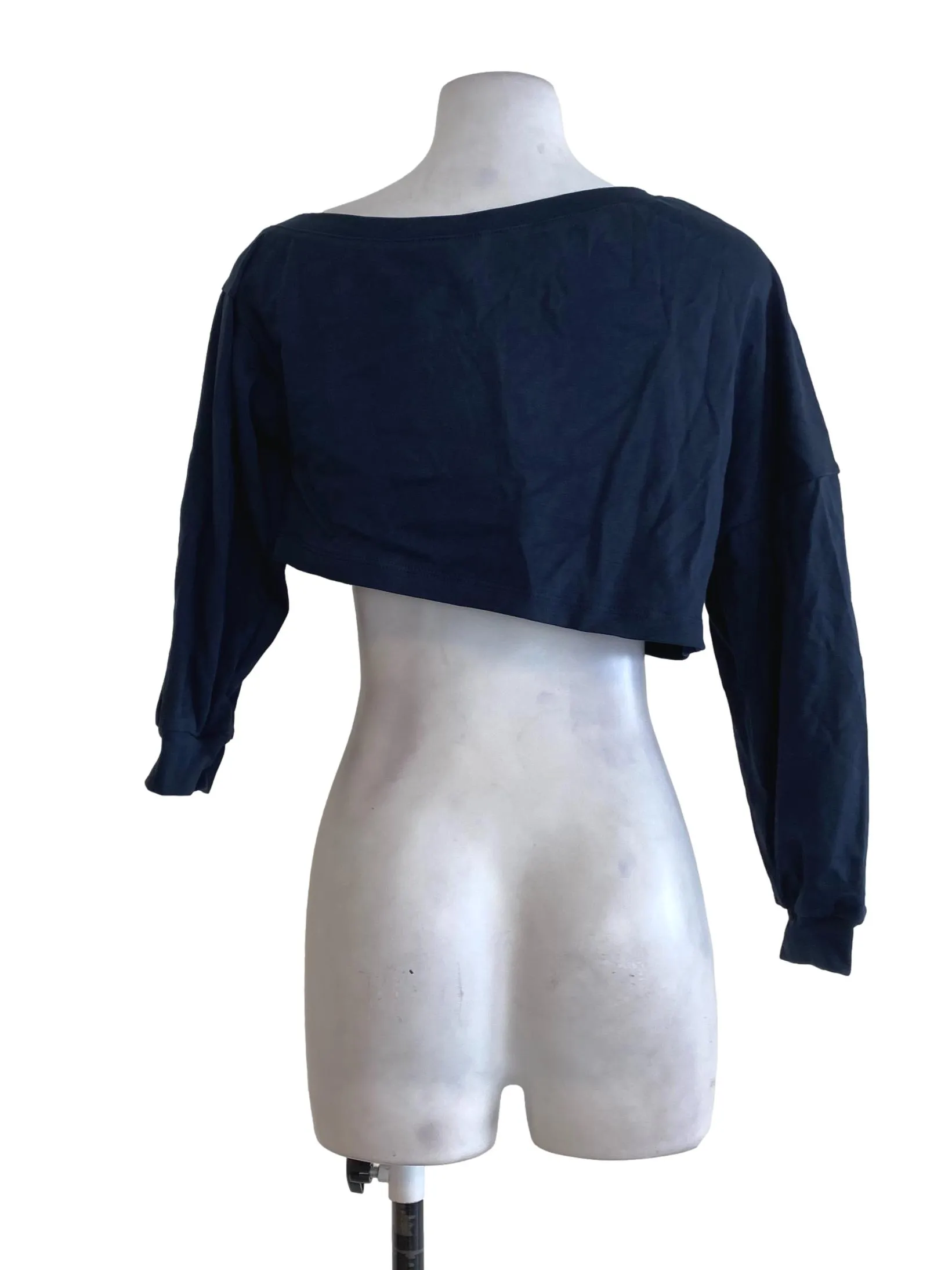 Navy Blue Asymmetrical Neck Top