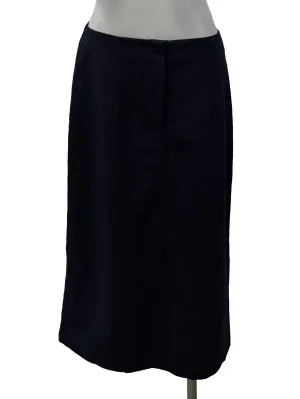 Navy Blue Pinstripe Midi Skirt