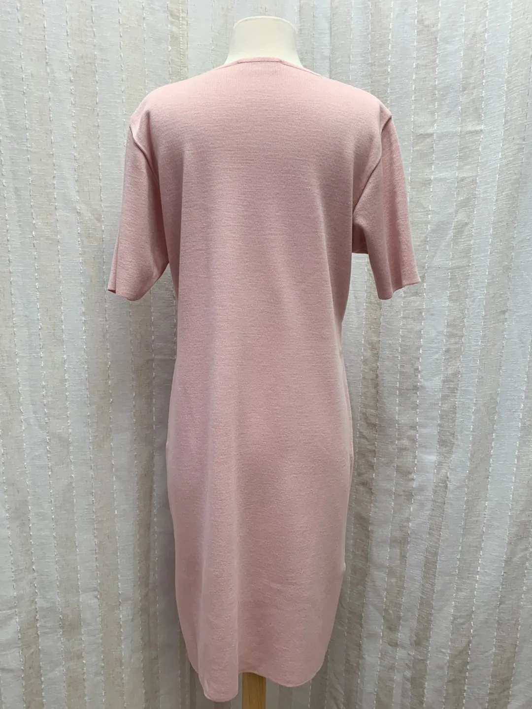 NWOT - GISPA pink Wool Blend Short Sleeve Shift Shirt Dress