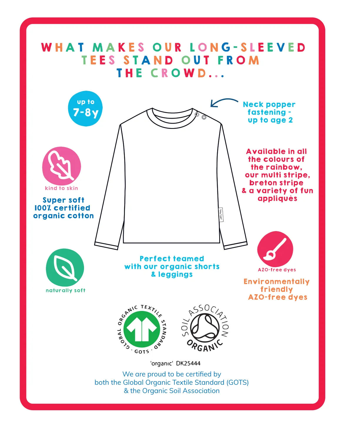 Organic Orange Basic Long-Sleeved T-Shirt