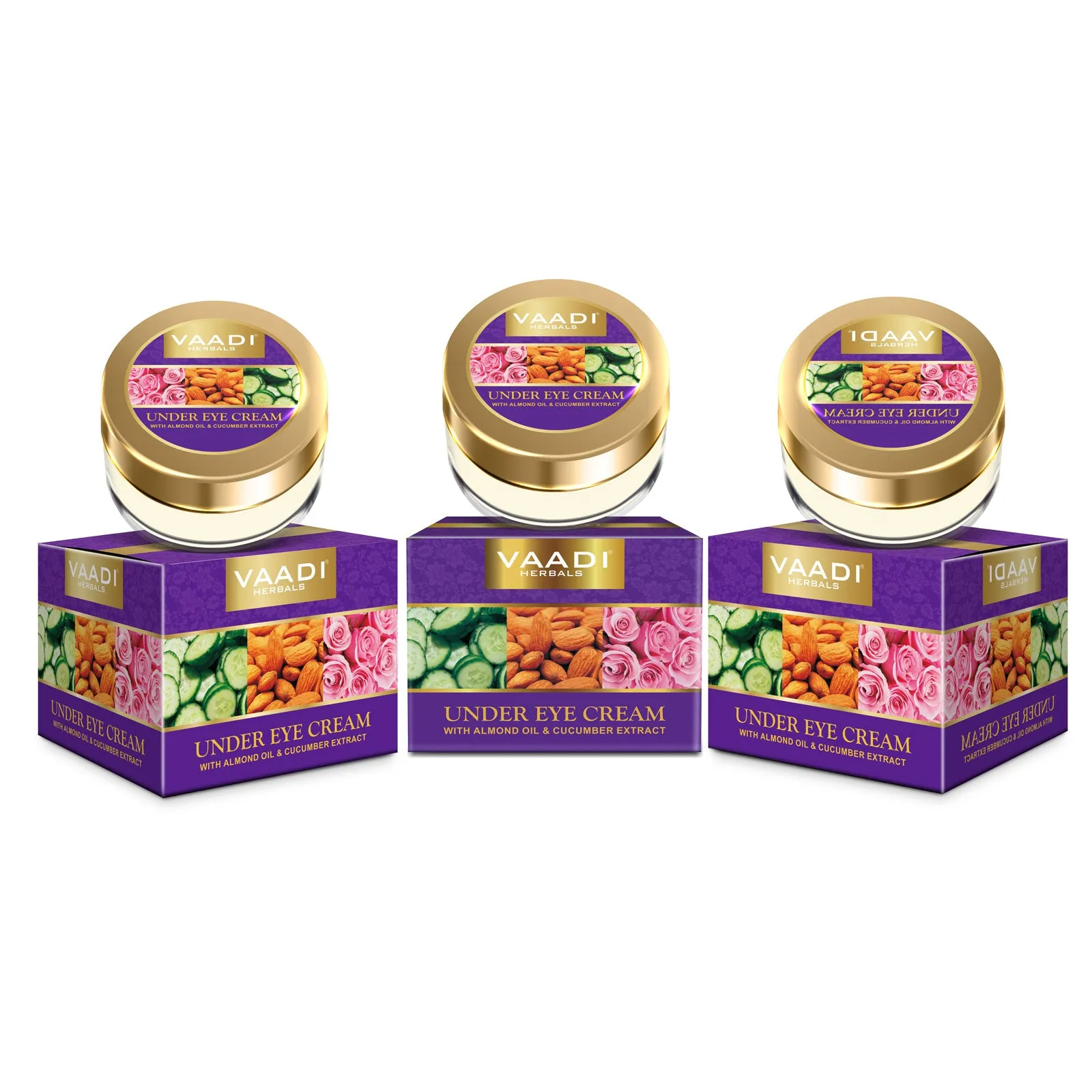 Pack of 3 Under Eye Cream - Almond Oil & Cucumber extract (30 gms x 3)