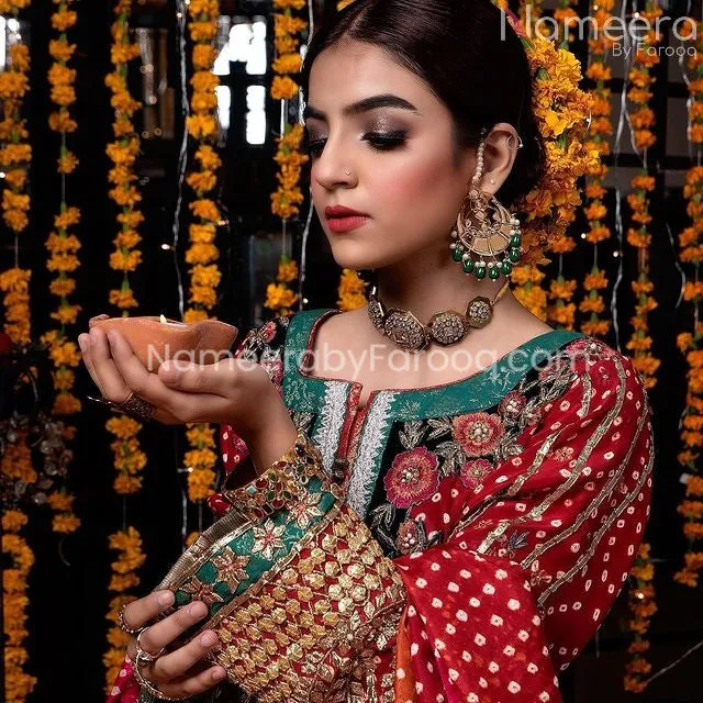 Pakistani Bridal Sharara for Mehndi Function #BN221