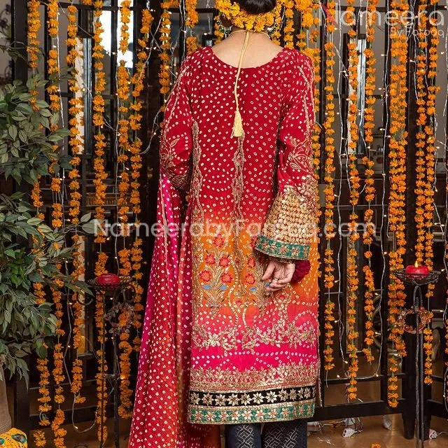 Pakistani Bridal Sharara for Mehndi Function #BN221
