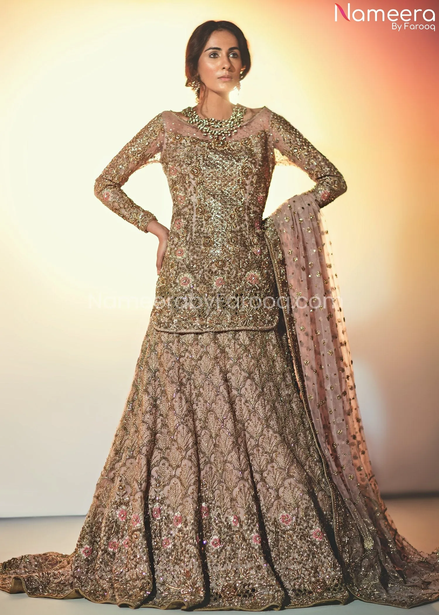 Pakistani Lehenga with Short Kurti for Bridal #BB269