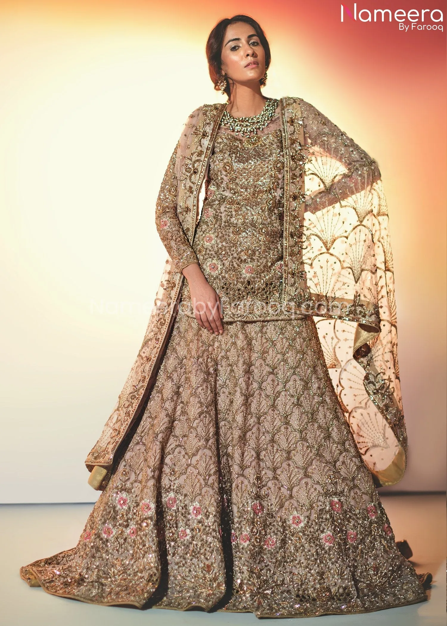 Pakistani Lehenga with Short Kurti for Bridal #BB269