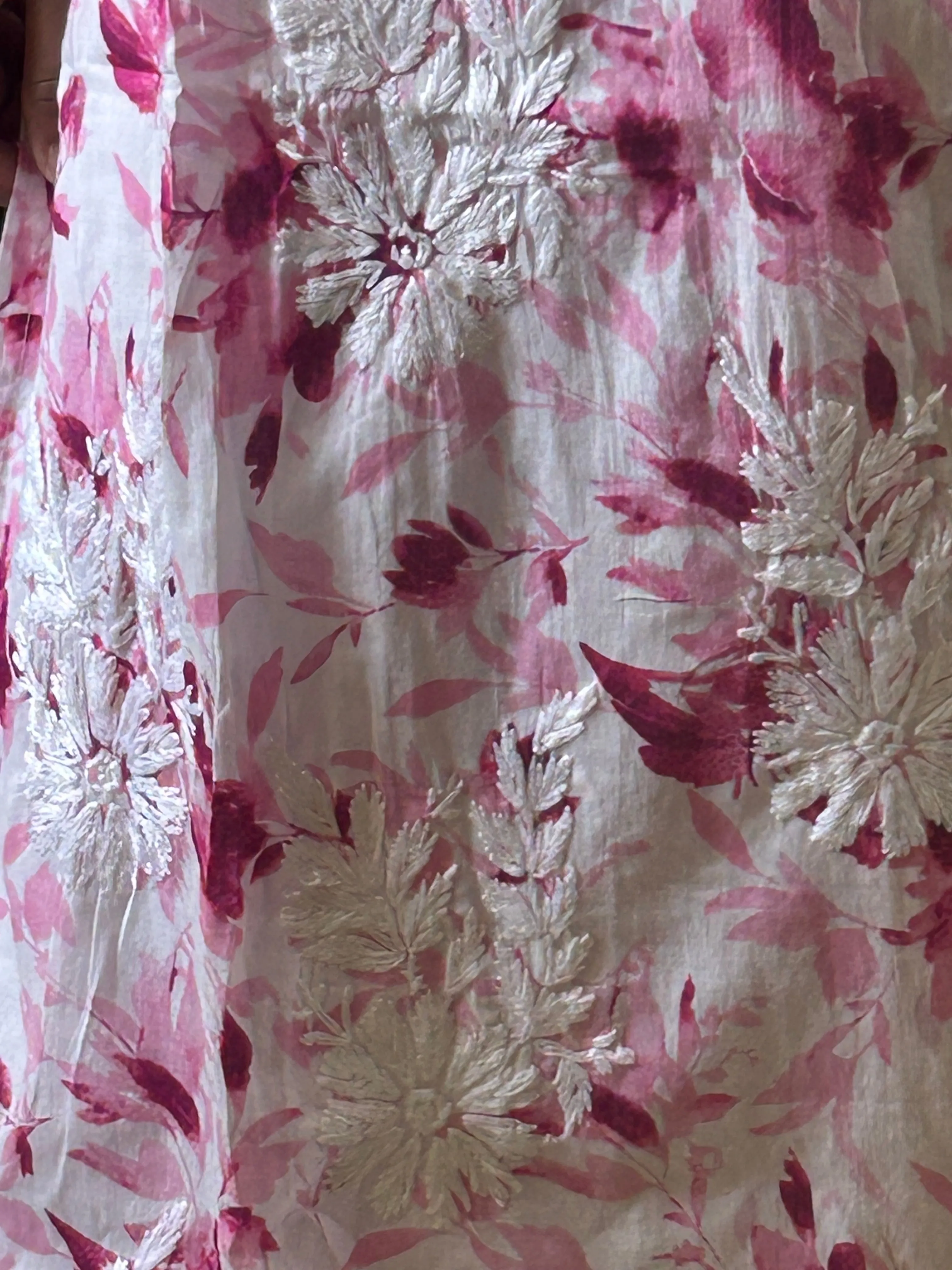 Pankhudi Pink Mul mul cotton chikankari kurti