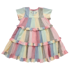 Pink Chicken Girls Daphne Dress - Multi Wide Stripe