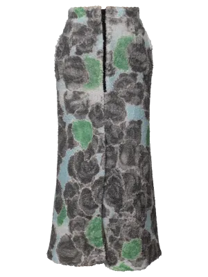 Pixel Roses Fleece Midi Skirt