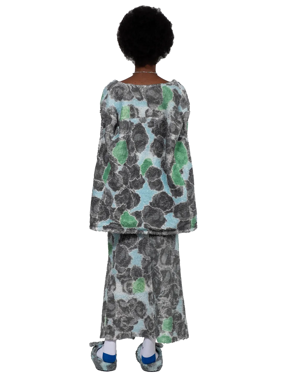 Pixel Roses Fleece Midi Skirt