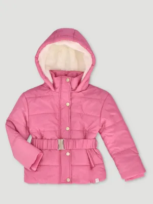 Pre-Girls Sherpa Parka Hooded Jacket - Light Pink