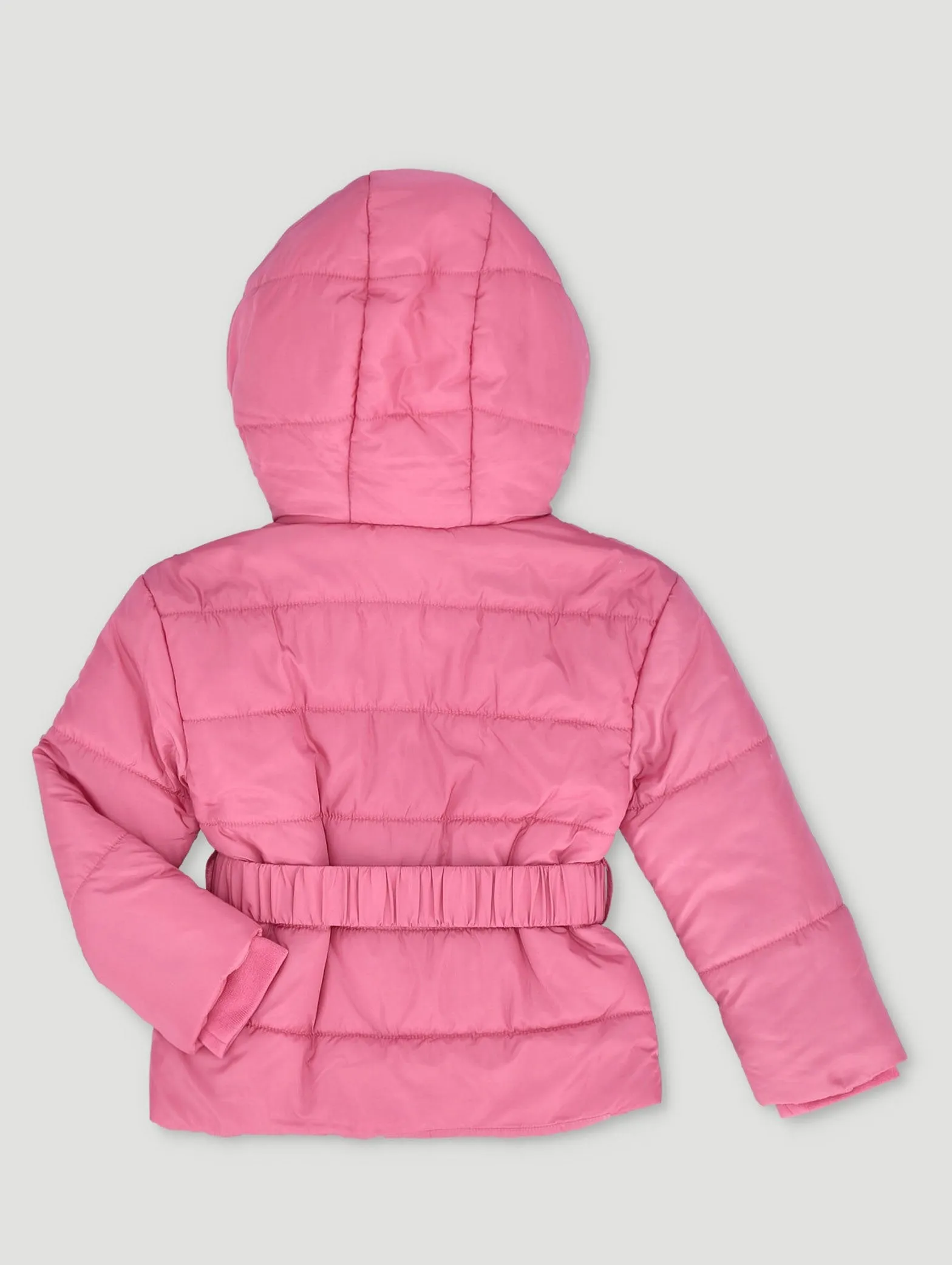 Pre-Girls Sherpa Parka Hooded Jacket - Light Pink