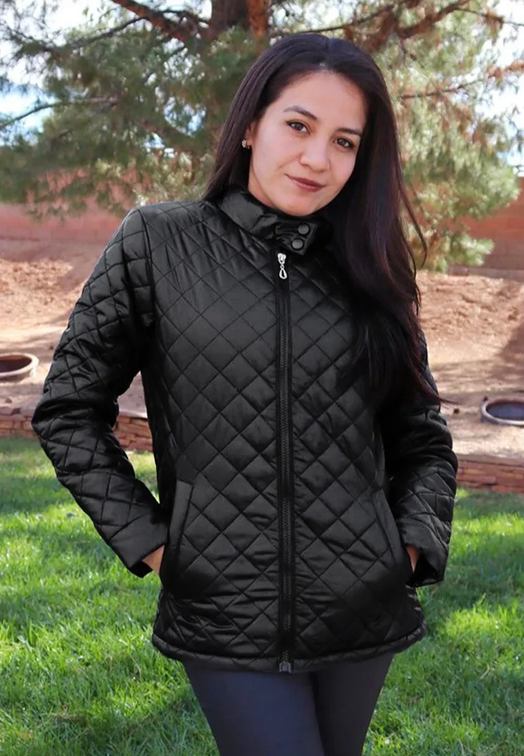 puffer jacket with zip closure