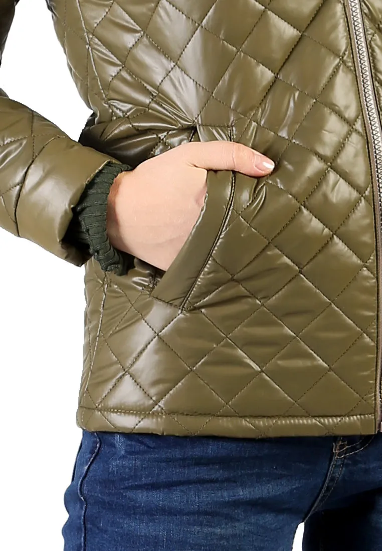 puffer jacket with zip closure