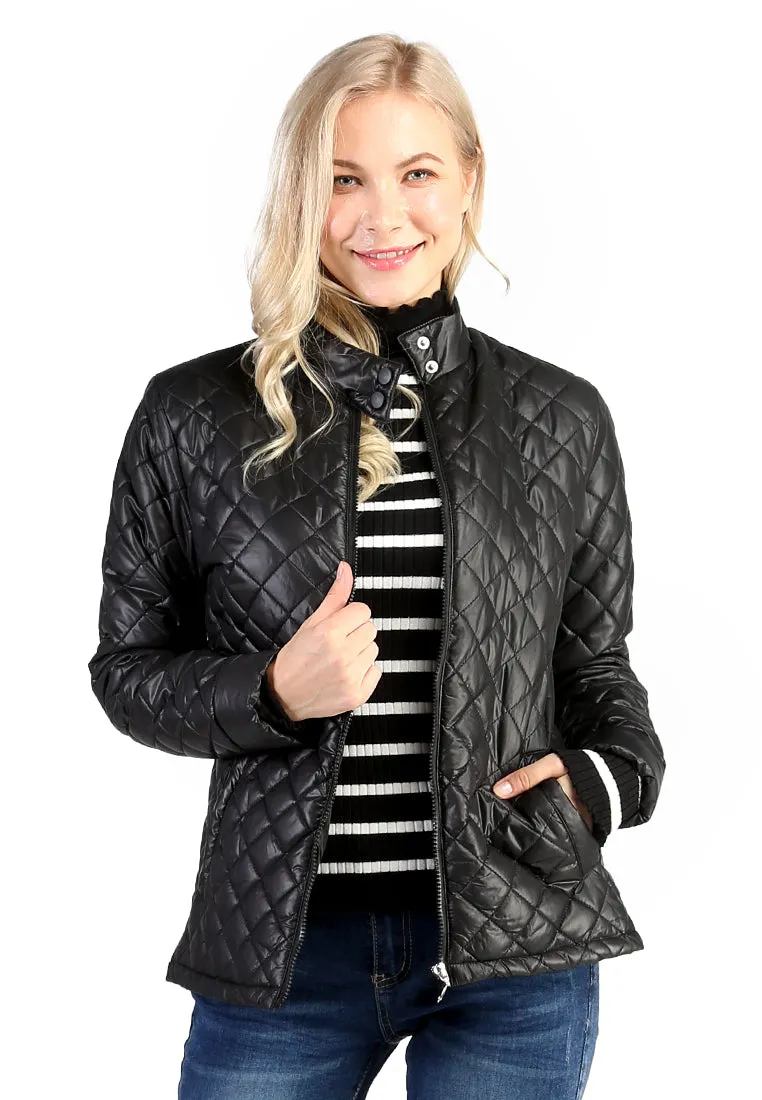 puffer jacket with zip closure