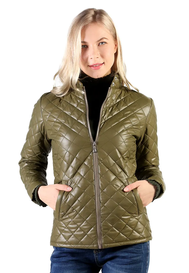 puffer jacket with zip closure