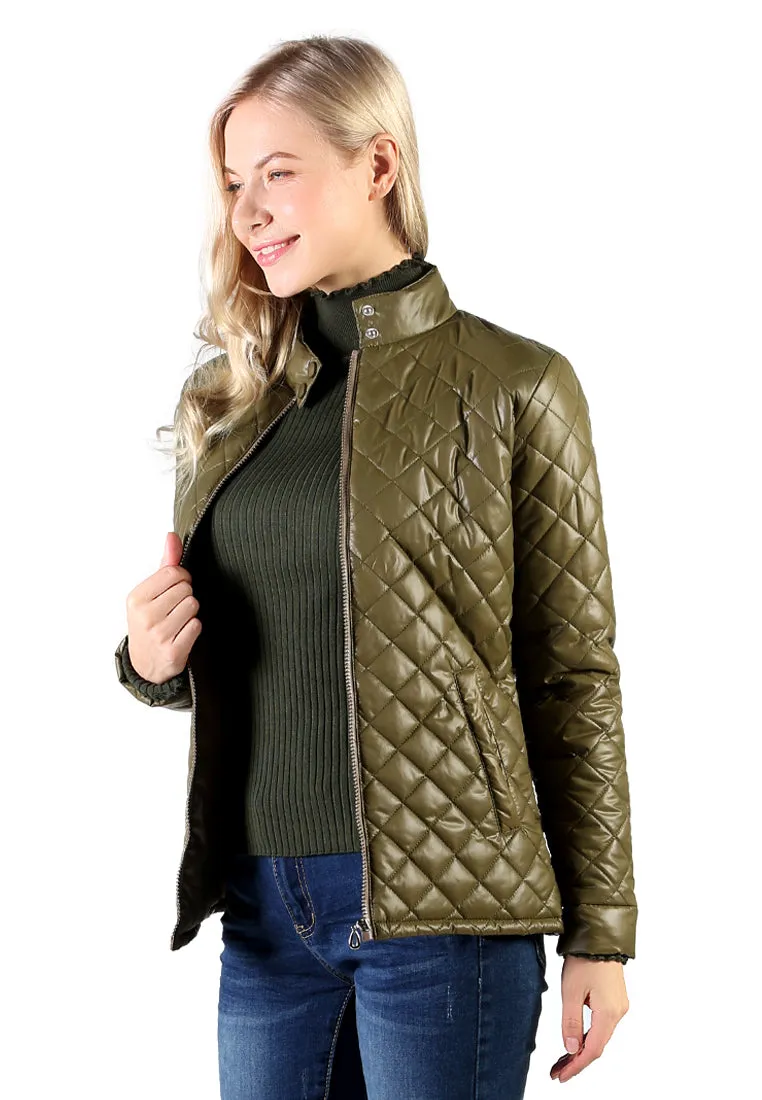 puffer jacket with zip closure