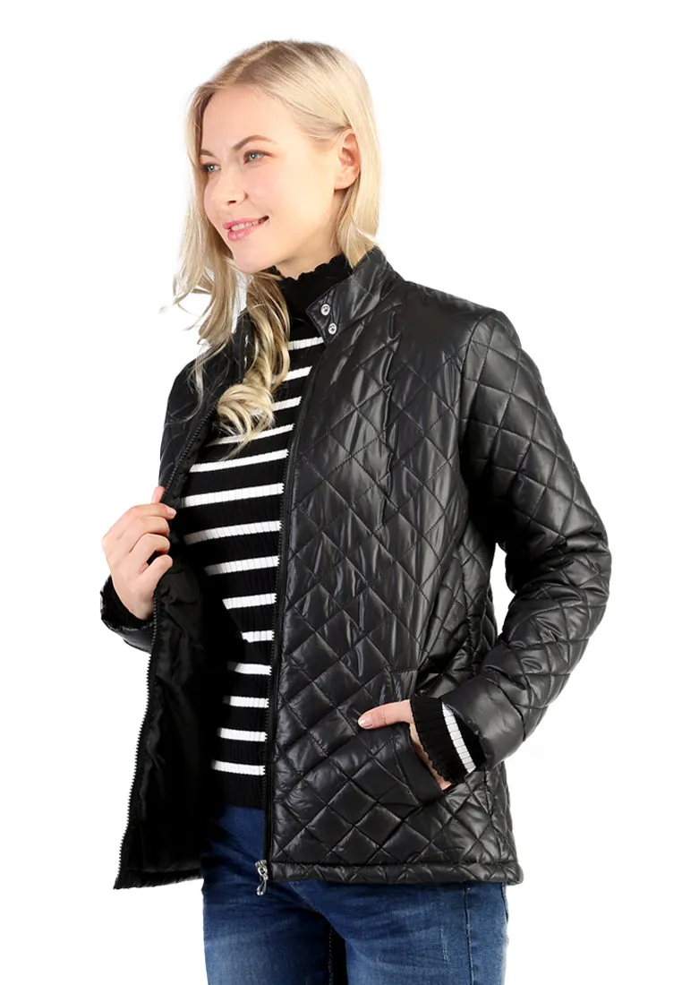 puffer jacket with zip closure