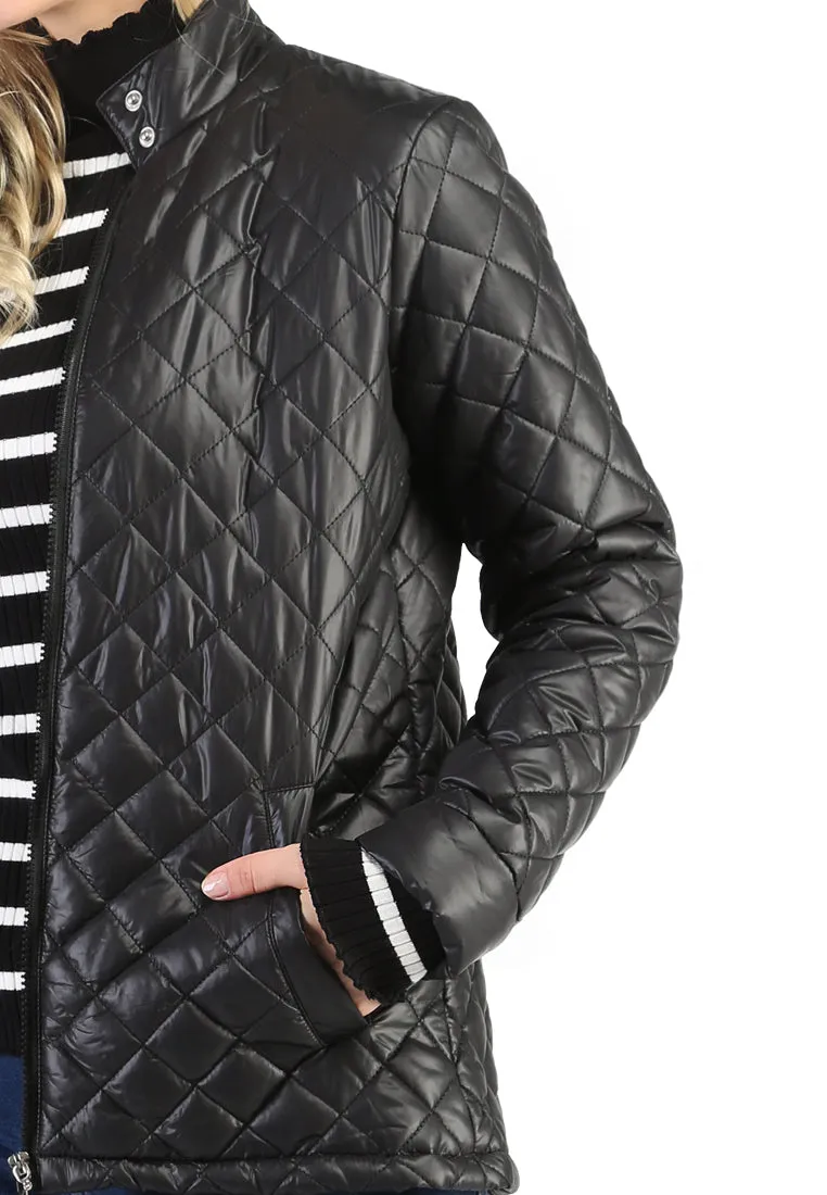 puffer jacket with zip closure