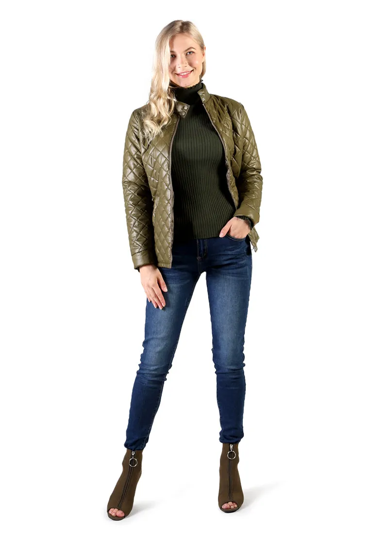puffer jacket with zip closure